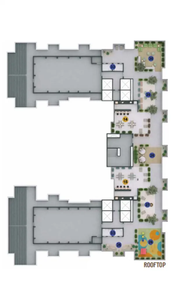 Implantação rooftop condomínio Alto Chácara Santo Antônio — 2 quartos em Chácara Santo Antônio (Zona Sul)