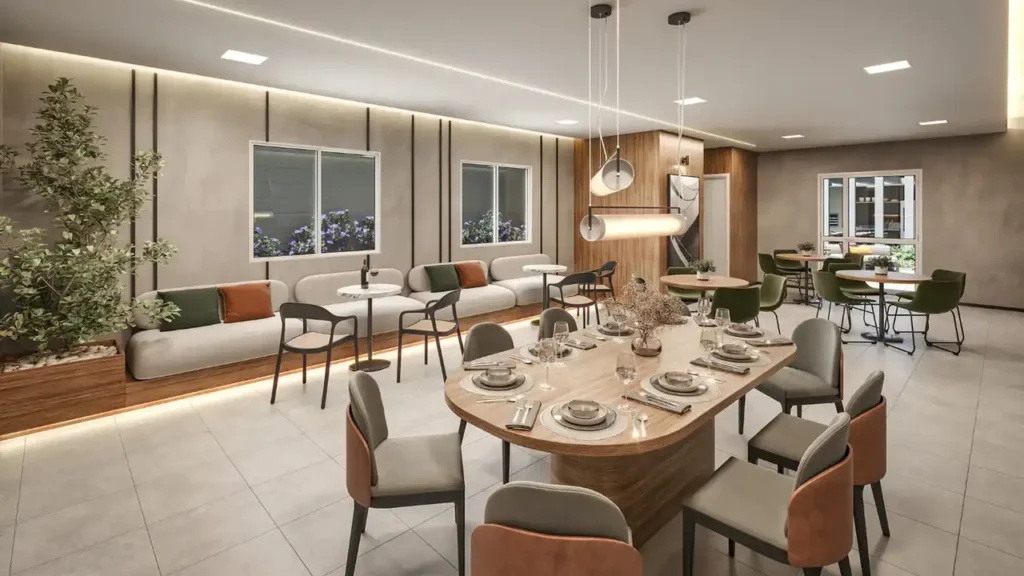 Brooklin Sky Home Tower Brooklin Paulista, São Paulo — Salão de festas, apartamento 1 quartos 26-58m²