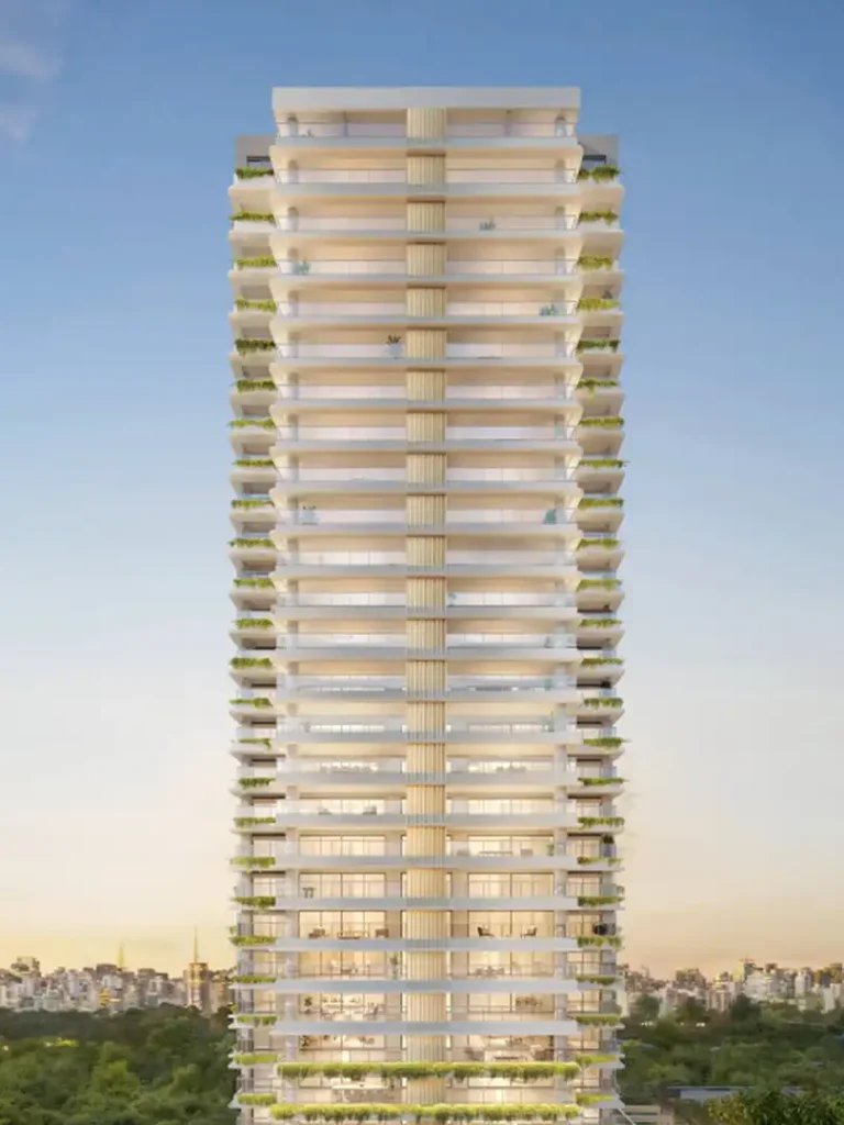 Fachada Zen Cyrela e Yoo — apartamento 4 quartos, Em construção em Ibirapuera