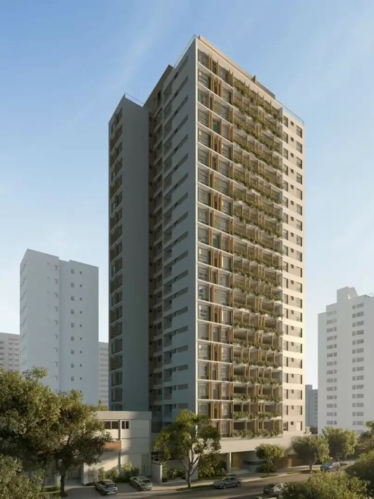 Fachada Gavia Moema — apartamento 1-3 quartos, Em construção em Moema