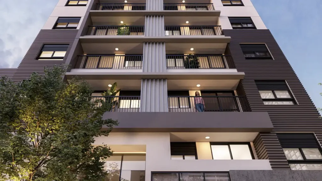 Fachada noturna NYX Paraíso - Home Boutique — apartamento 1-2 quartos, Lançamento em Paraíso