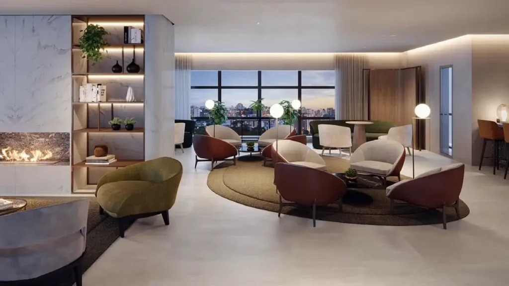 Em construção Bela Vista: Salão de festas Haus Mitre Jardins - Studios, 1 quartos 23-54m²