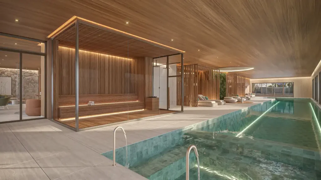 Piscina coberta com sauna Core Klabin — apartamento 3-4 quartos, Lançamento em Vila Mariana