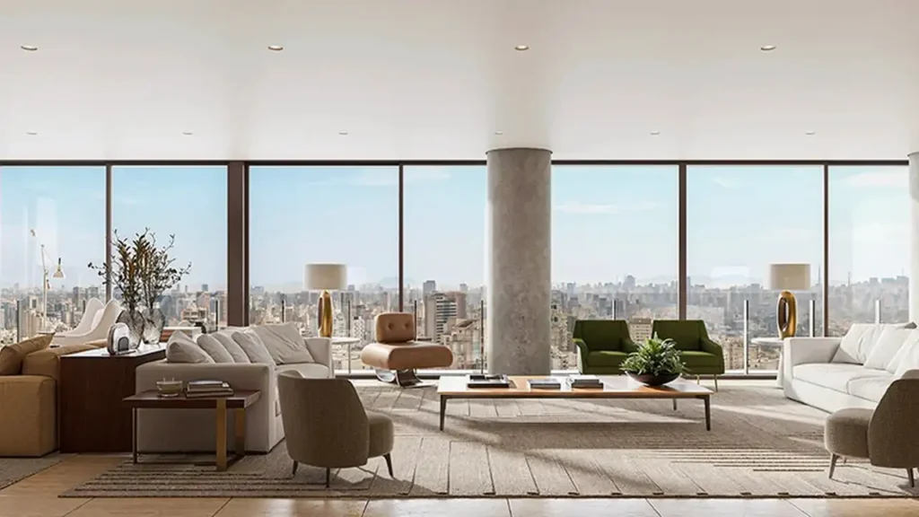 Em construção Moema: Living Lindenberg Moema, 4 quartos 293-372m²