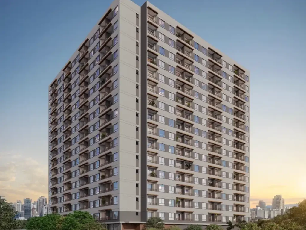 Apartamento 1 quartos Vila Mariana — Fachada do New Time - Fase 2