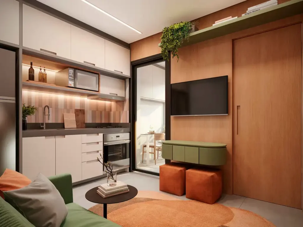 Apartamento 1-2 quartos Perdizes — Living do Maskan Perdizes - Breve Lançamento