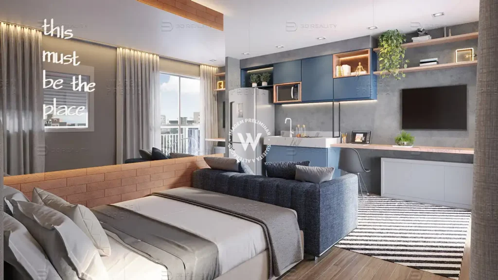 Welconx Vila Olímpia - Residencial Vila Olímpia, São Paulo — Living, apartamento 1 quartos 29m²