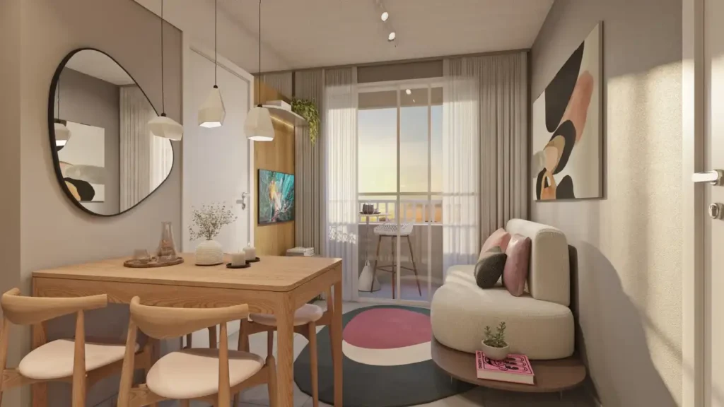 Equale Condomínio Clube (Riva SP): 050 living — 2 quartos em Socorro, São Paulo