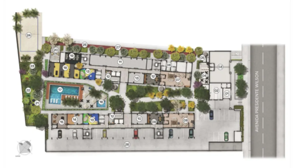 Implantação condomínio Bosque Ipiranga - Residencial - Fase 3 — 2 quartos em Ipiranga