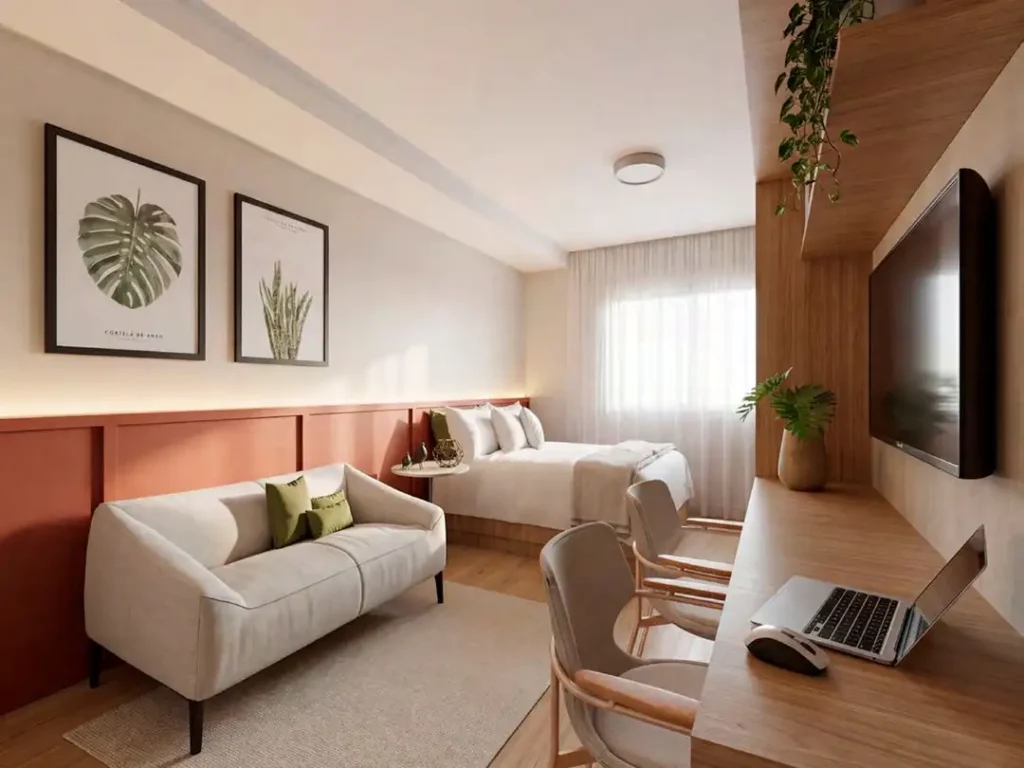 Metrocasa Clube Guilhermina Vila Esperança, São Paulo — 053 living, apartamento 1 quartos 24m²