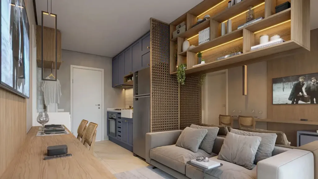 Mundo Park Alvorada (Plano&Plano SP): Living — 1-2 quartos em Campo Grande, São Paulo