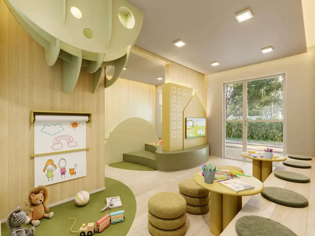 Em construção Campo Grande: Brinquedoteca Mundo Park Alvorada, 1-2 quartos 27-34m²