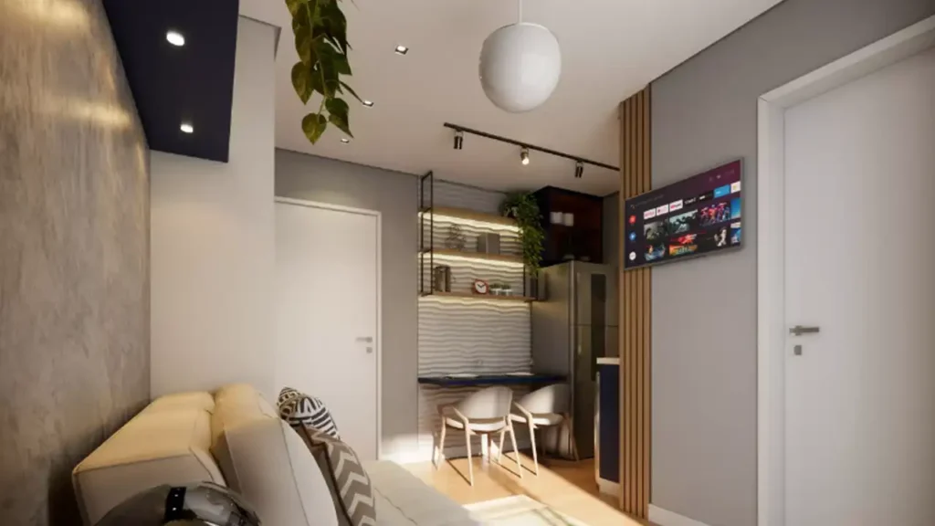 Metrocasa Viva Itaquera Itaquera, São Paulo — Living, apartamento 1 quartos 27m²