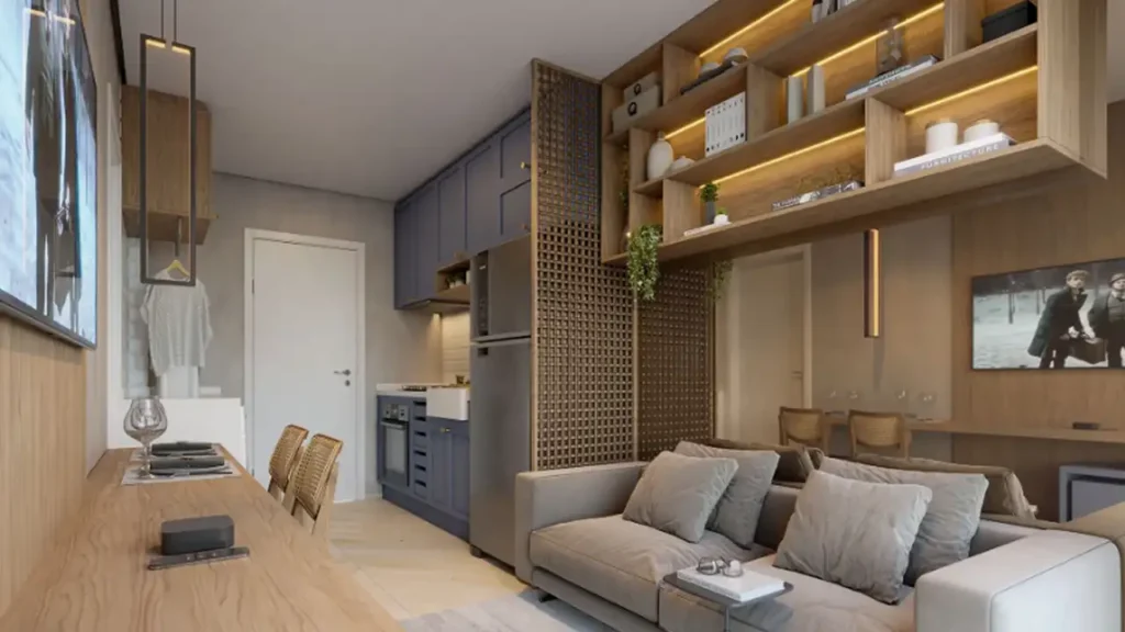 Mundo Park Aurora (Plano&Plano SP): Living — 1-2 quartos em Campo Grande, São Paulo