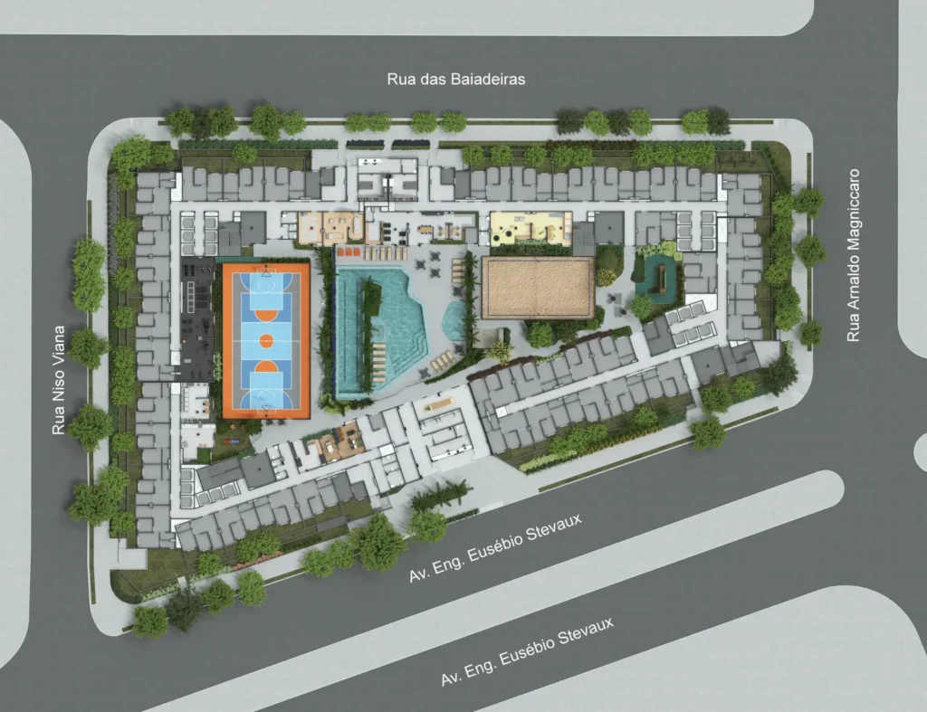 Implantação Térreo condomínio Vinx Jurubatuba Home Resort - Fase 2 — 2 quartos em Jurubatuba