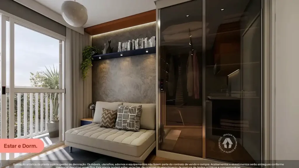 Living Metrocasa Prime Vila Ema - Fase 1 Vila Ema — 1 quartos 27-28m², Metrocasa