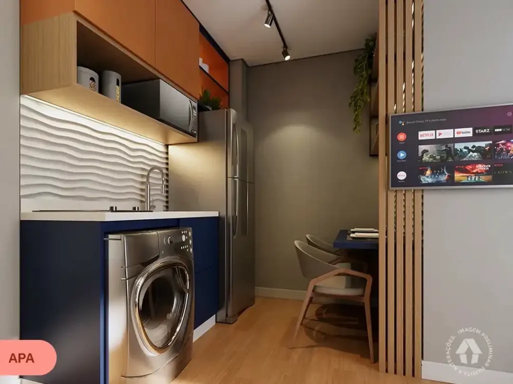 Em construção Vila Ema: Cozinha Metrocasa Prime Vila Ema - Fase 1, 1 quartos 27-28m²
