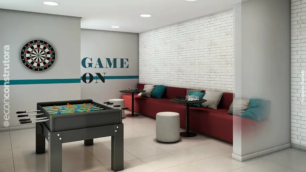 Sala de jogos New Vila Ema Vila Ema — 2 quartos 37-39m², Econ Construtora