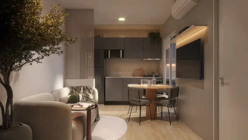 Tue Vila Matilde (Tue Incorporadora): 050 living — 1-2 quartos em Vila Matilde, São Paulo