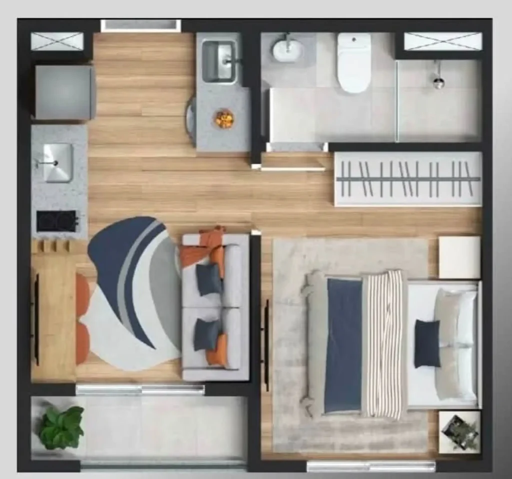 Apartamento 1 quartos 25m² em Pinheiros — planta Maskan Faria Lima - Breve Lançamento