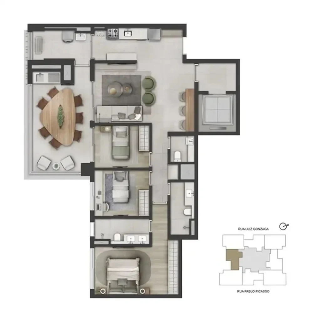 Apartamento 3 quartos 122m² em Água Branca — planta Sequoia - Breve Lançamento
