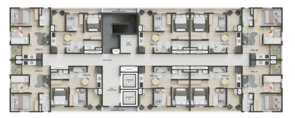 Implantação 01 condomínio Tue Vila Matilde — 1-2 quartos em Vila Matilde