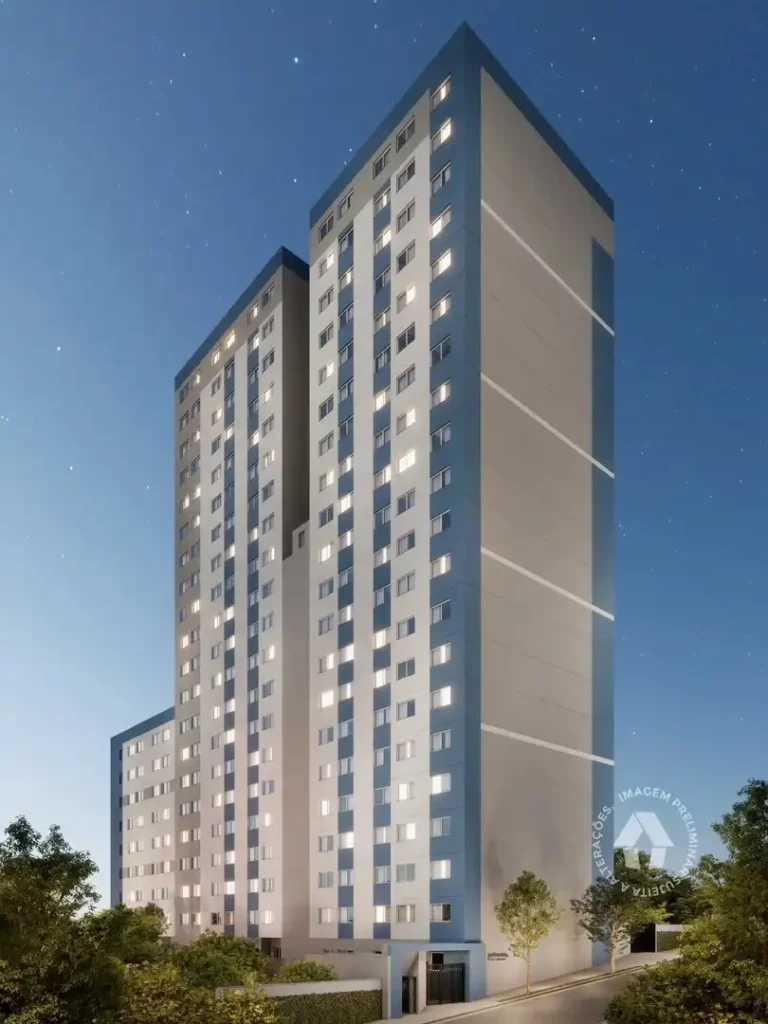 012 fachada Metrocasa Clube Guilhermina — apartamento 1 quartos, Lançamento em Vila Esperança