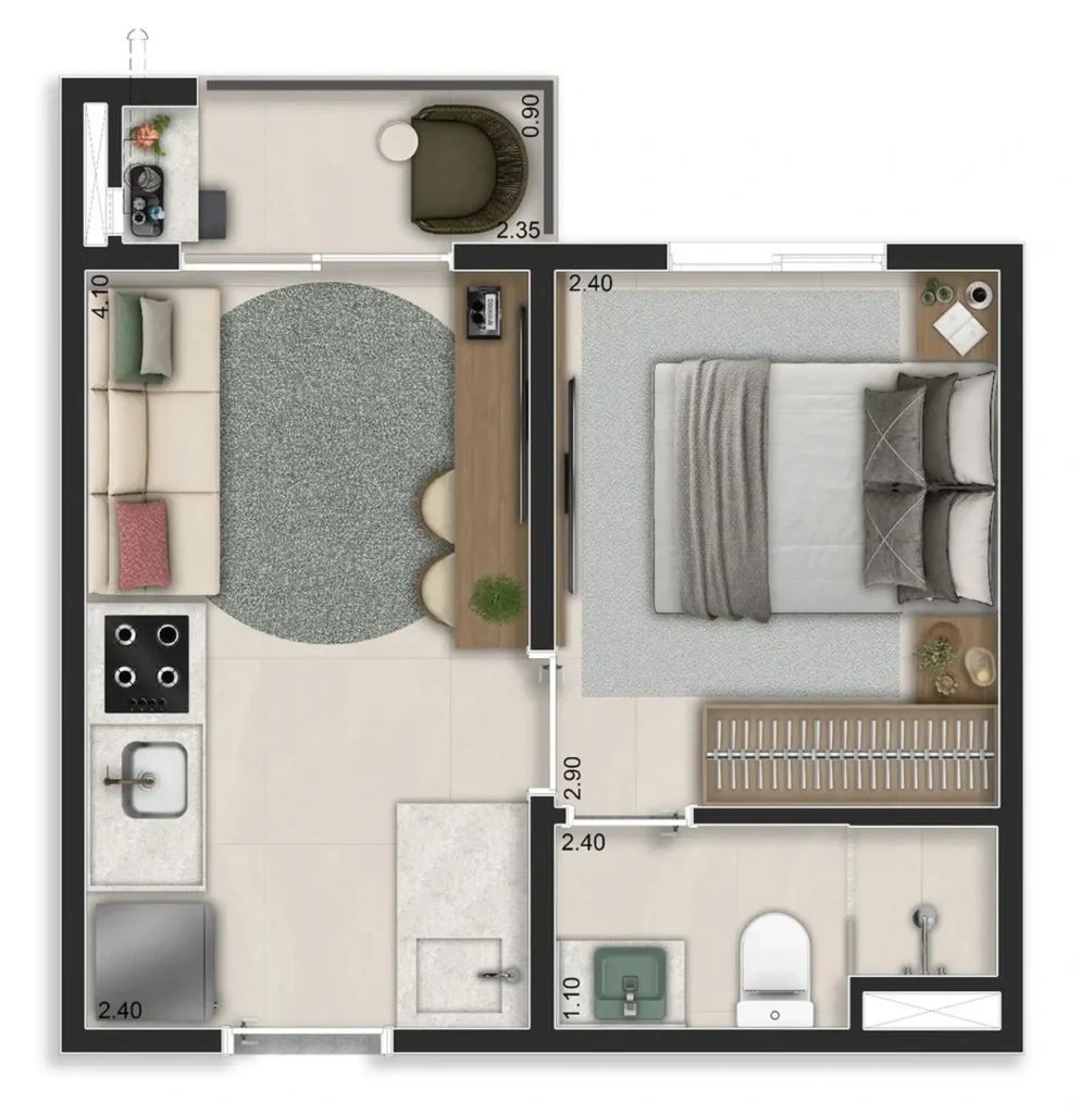 Apartamento 1 quartos 25m² em Vila da Saúde — planta Elev Saúde - Breve Lançamento