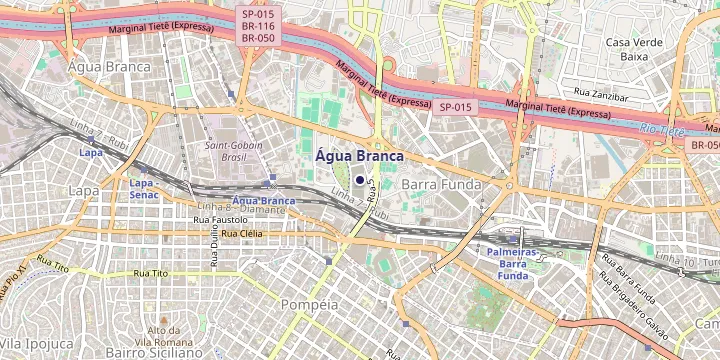Mapa do bairro Água Branca em São Paulo