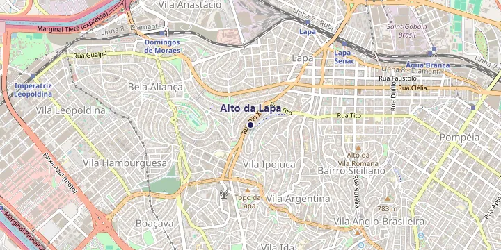 Mapa do bairro Alto da Lapa em São Paulo