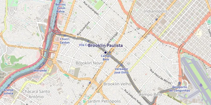 Mapa do bairro Brooklin Paulista em São Paulo