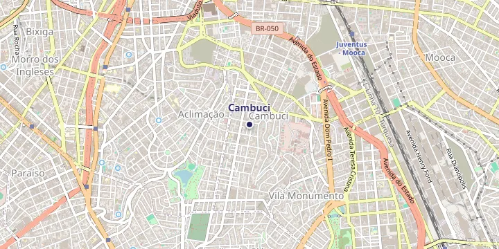 Mapa do bairro Cambuci em São Paulo