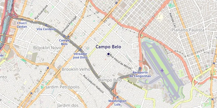 Mapa do bairro Campo Belo em São Paulo