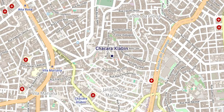 Mapa do bairro Chácara Klabin em São Paulo