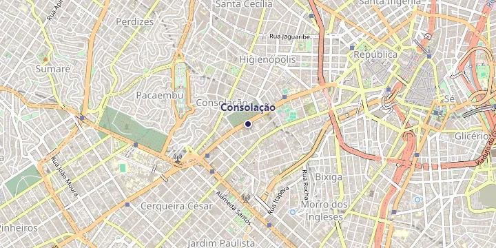 Mapa do bairro Consolação em São Paulo