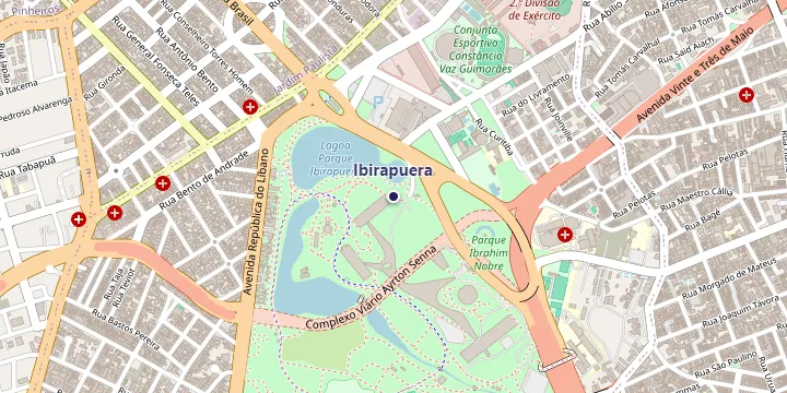 Mapa do bairro Ibirapuera em Sao Paulo