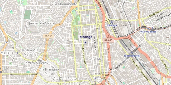 Mapa do bairro Ipiranga em São Paulo