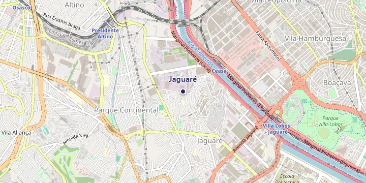Mapa do bairro Jaguare em Sao Paulo