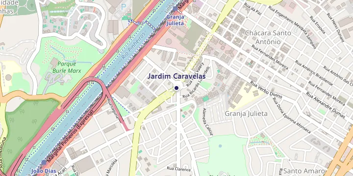 Mapa do bairro Jardim Caravelas em Sao Paulo