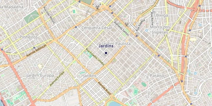 Mapa do bairro Jardins em Sao Paulo