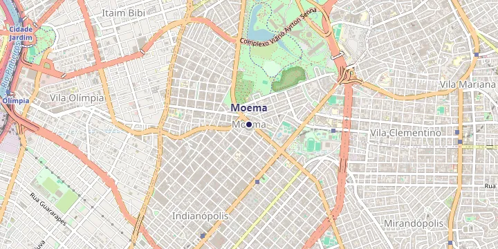 Mapa do bairro Moema em São Paulo