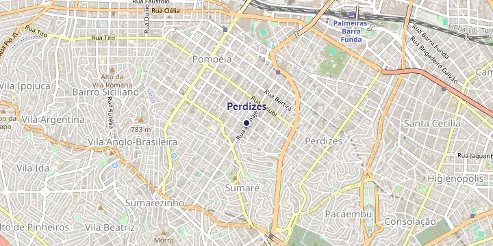 Mapa do bairro Perdizes em São Paulo