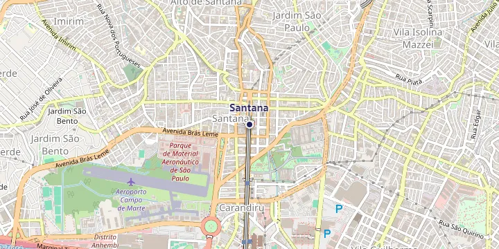 Mapa do bairro Santana em São Paulo
