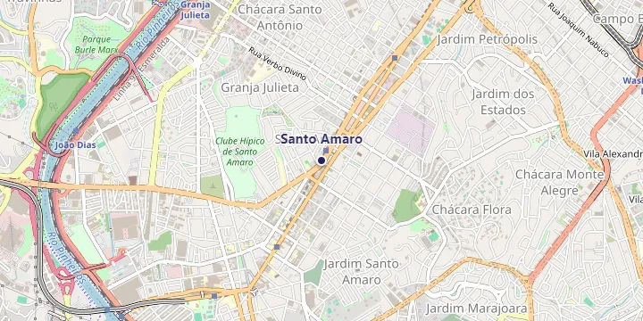 Mapa do bairro Santo Amaro em São Paulo