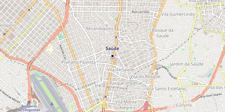 Mapa do bairro Saúde em São Paulo