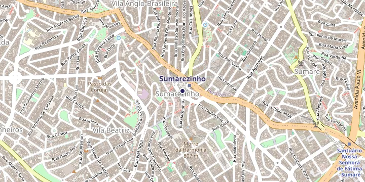 Mapa do bairro Sumarezinho em São Paulo