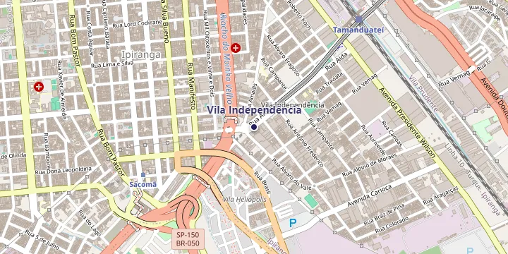 Mapa do bairro Vila Independência em São Paulo