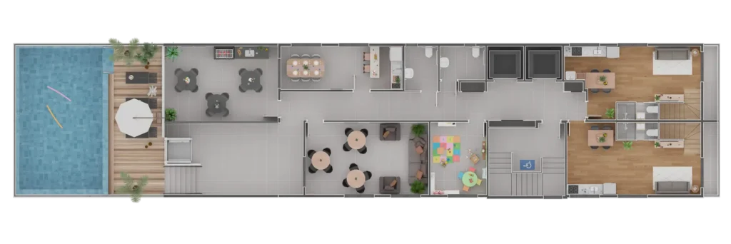 Implantação rooftop condomínio Verbena Residencial — 1-2 quartos em Tucuruvi