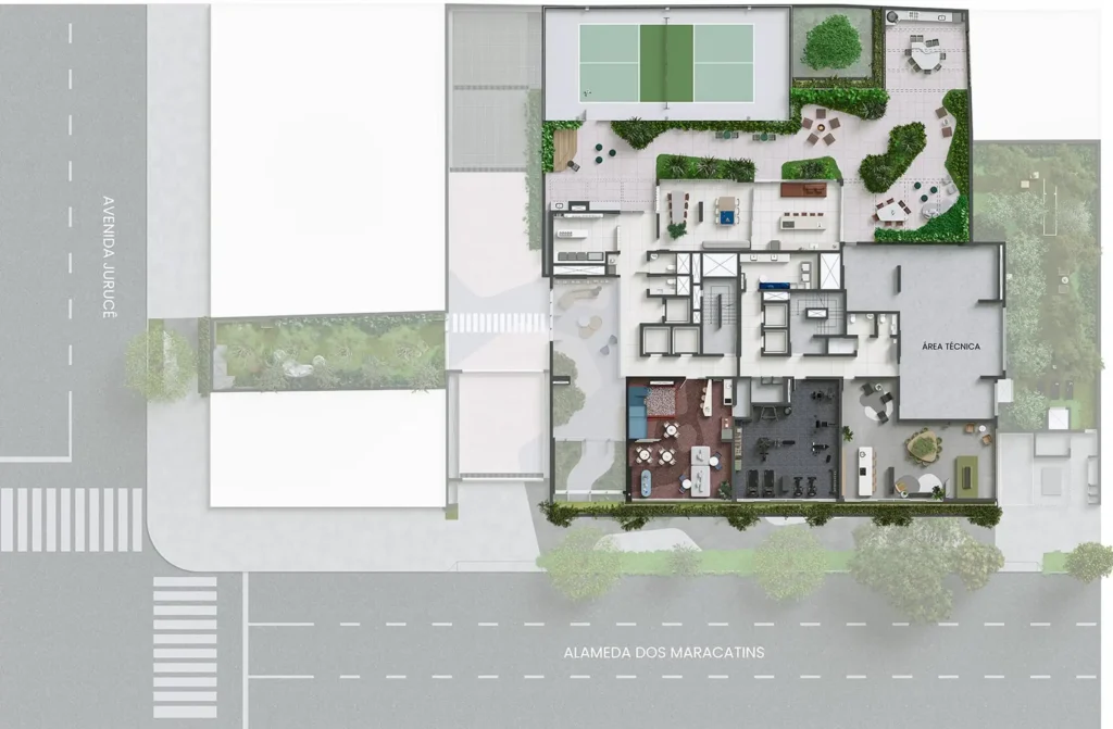 Implantação 01 condomínio Alameda Mará - Residencial - Breve Lançamento — 2-3 quartos em Indianópolis