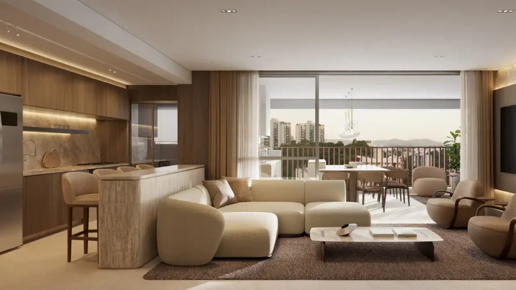 Monã Anália Franco Home (Diálogo): 050 living — 3-4 quartos em Jardim Anália Franco, São Paulo